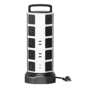 Promate 6-Outlet Surge Protected Power Strip with 20W Power Delivery 2 Meters Cable