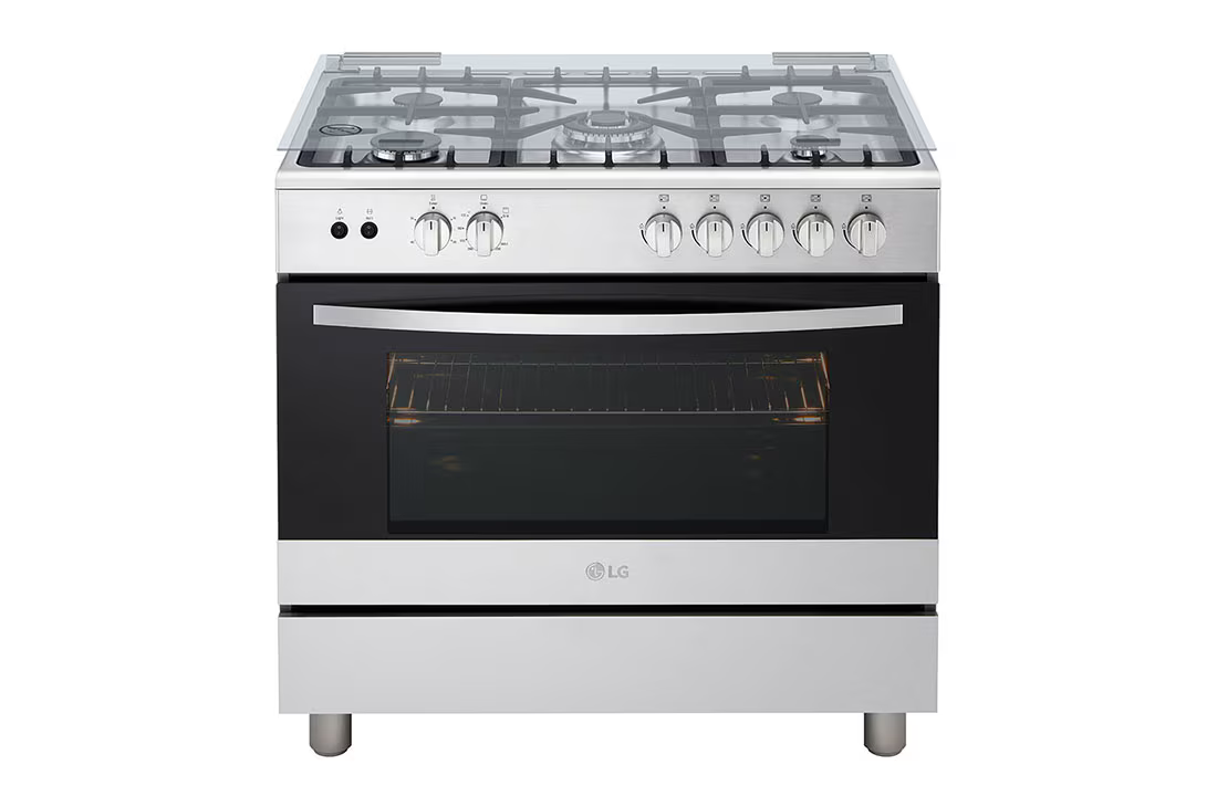 LG 5 GAS COOKER FA415RMA - 5 Cook Zones, Removable Door Glass, Rotissrie Grilling, Flame Failure Device