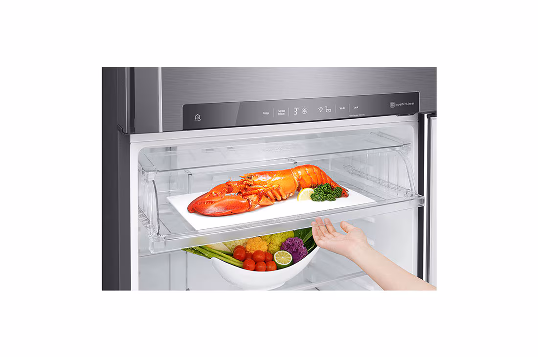 LG 506L REFRIGERATOR - TOP FREEZER GN-H722HLHM - Inverter Linear Compressor, Digital, Hygiene Fresh Filter, Door Cooling, Silver - Image 4