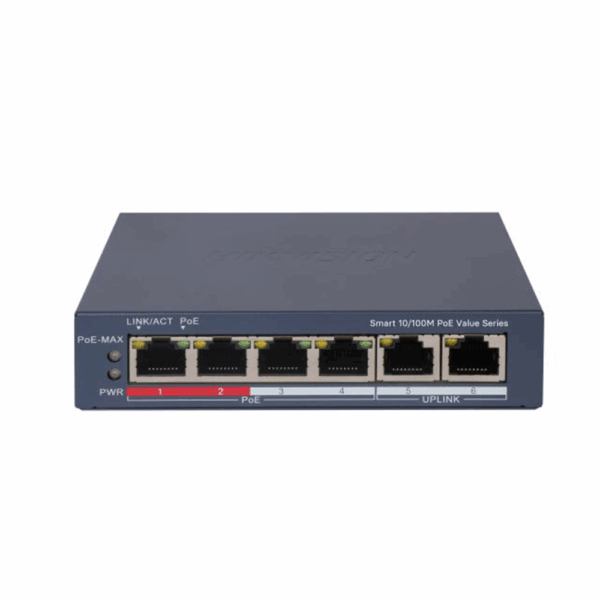Hikvision 4 Port Fast Ethernet Smart POE Switch - Image 2