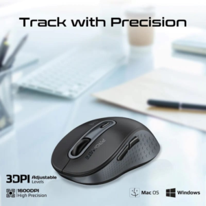 Promate 1600DPI Dual Mode Wireless Optical Mouse, BT & RF