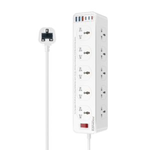 Promate 10AC Socket Space Efficient Power Strip with USB Ports