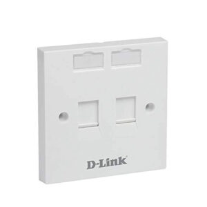 D-Link Dual Ports Ports Faceplate Accepts Two Keystone Jacks with Shutter & ID Plate