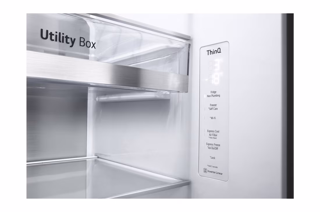 LG 668L REFRIGERATOR - SIDE BY SIDE WITH WATER DISPENSER GC-X257CSEW - Side-By-Side Refrigerator with Water Dispenser, Knock Twice, Silver - Image 5