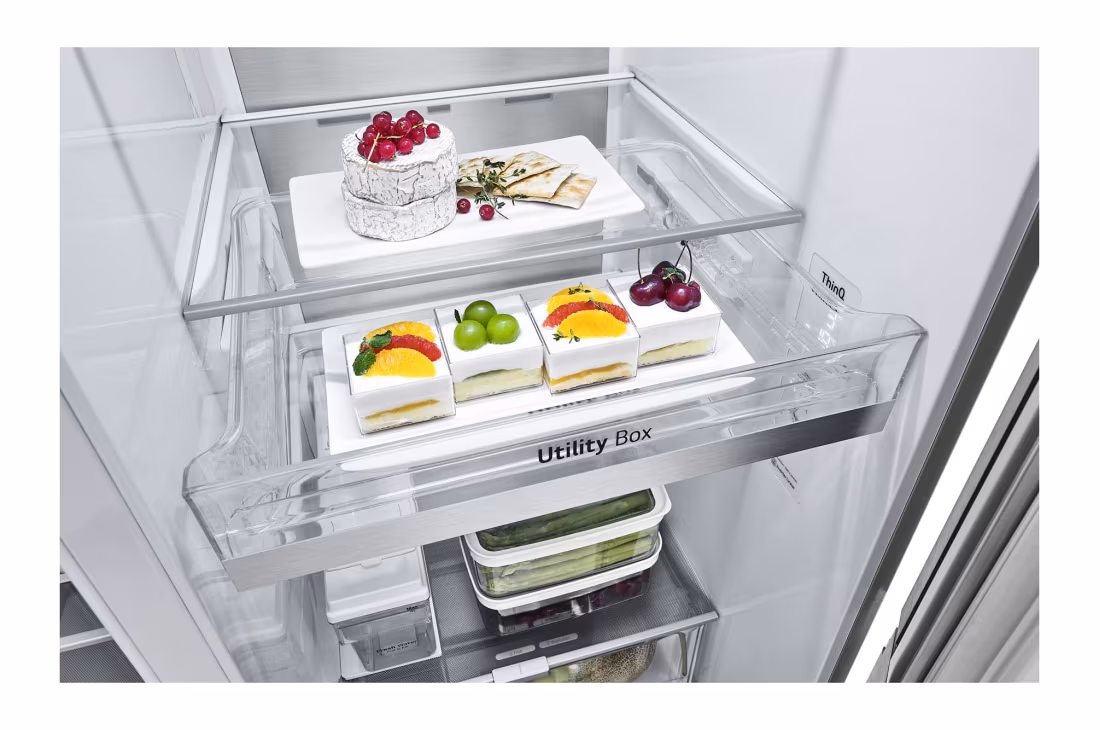 LG 668L REFRIGERATOR - SIDE BY SIDE WITH WATER DISPENSER GC-X257CSEW - Side-By-Side Refrigerator with Water Dispenser, Knock Twice, Silver - Image 6