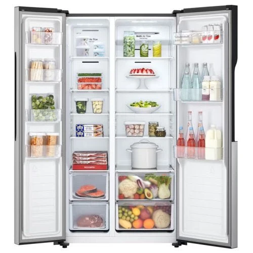 LG 519L REFRIGERATOR - NORMAL SIDE BY SIDE GCFB507PQAM - Side-By-Side Refrigerator, Smart Inverter Compressor, Multi Air flow, Silver - Image 3