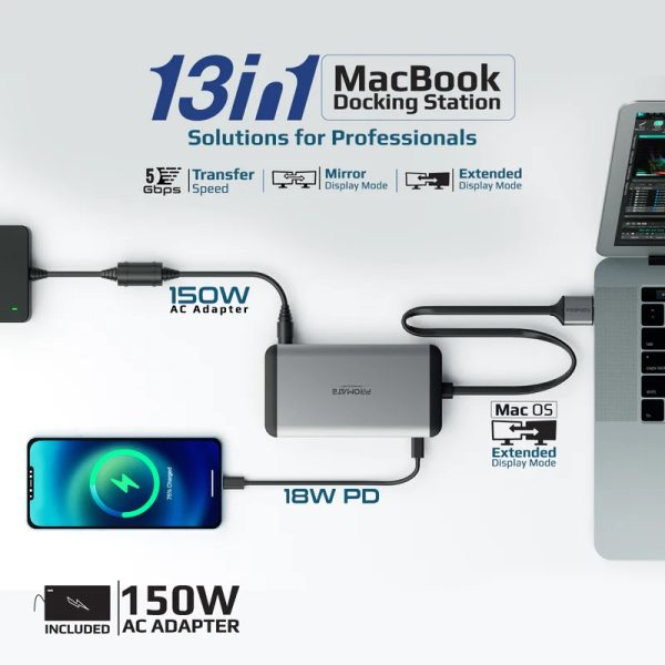 Promate 12-in-1 MST USB-C Hub with 100W Power Delivery - Image 3