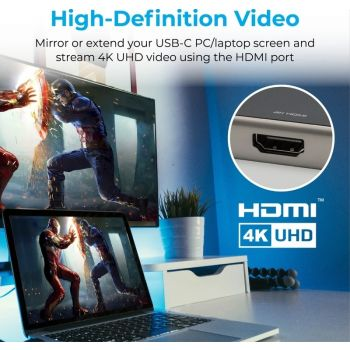 Promate Compact Multiport 9 IN1 USB-C Hub with 100W Power Delivery - Image 3