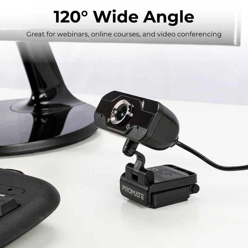 Promate Widescreen Full-HD Webcam With Noise-Reduction Mic - Image 8