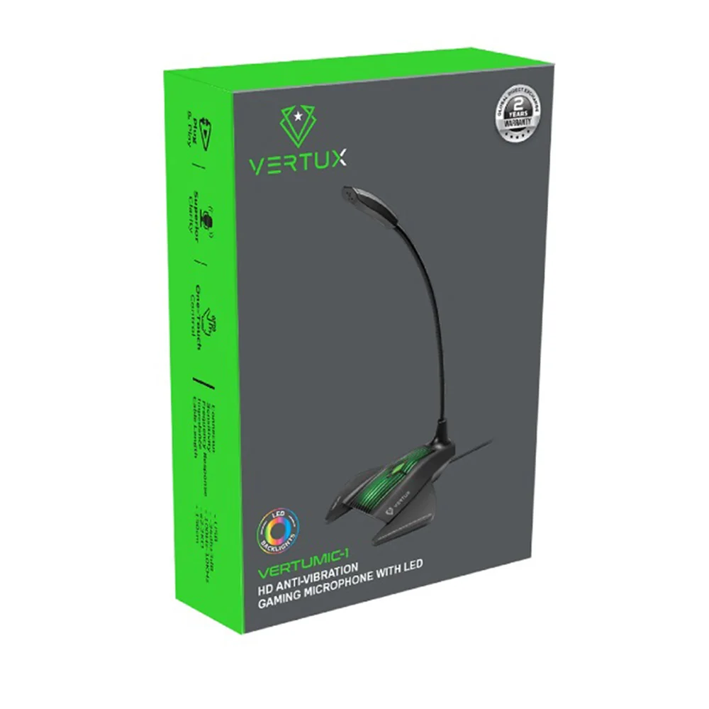 Vertux High Definition Anti-Vibration Gaming Microphone With LED - Image 2