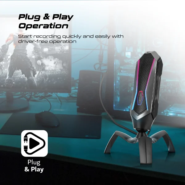 Vertux Sci-Fi Cardioid Gaming Microphone - Image 2