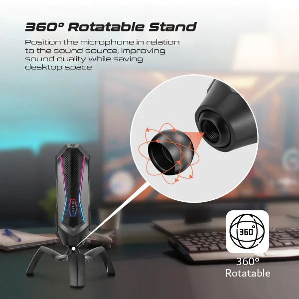 Vertux Sci-Fi Cardioid Gaming Microphone - Image 4