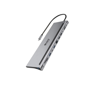 Eldo 12-in-1 USB-C hub, HDMI 4K, VGA, 3xUSB-A 3.0, USB-A 2.0 data