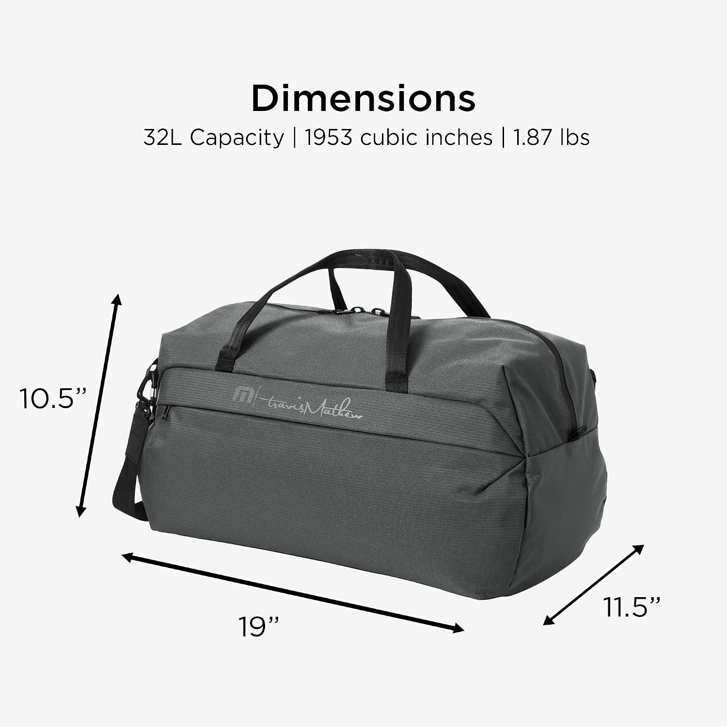 TravisMathew Lateral Duffel Weekender Bag, Graphite - Image 4