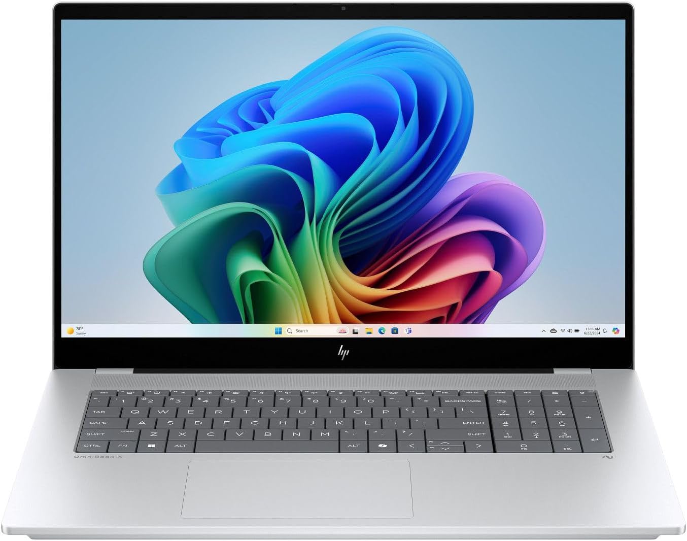 HP OmniBook X 17.3" AI Laptop - Intel Core Ultra 7 256V (16GB RAM, 1TB SSD, FHD Touch, Copilot+ PC)