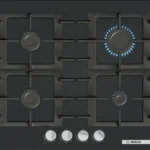 Bosch Serie 2 60cm Black Tempered Glass Gas Hob (PNP6B6K40)