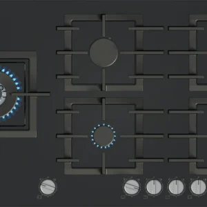 Bosch Serie 8 90cm Black Glass Gas Hob with Multi-Flame Burner (PPM9A6140)