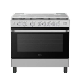 Midea 5-Burner 90x60cm Stainless Steel Gas Cooker 36LMG5G080V with Rotisserie