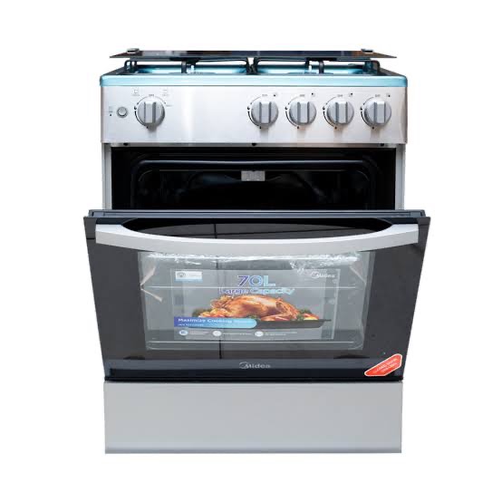 Midea 4-Burner 60x60cm Full Stainless Steel Gas Cooker 24TMG4G081-S