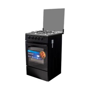 Midea 4-Burner Freestanding Gas Cooker with Oven & Grill SP5055T082-B (Black)